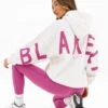 Isabel Oversized Hoodie - Marl White & Pink -Blakely Clothing Store LEAD2012PMARLWHITE06D