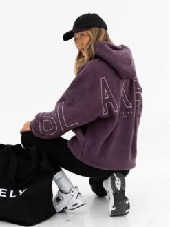 Borg Isabel Oversized Hoodie - Plum