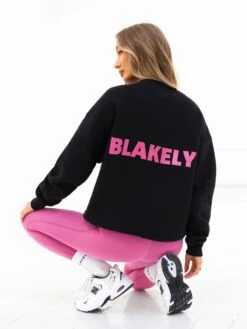 Amelie Oversized Jumper - Black & Pink