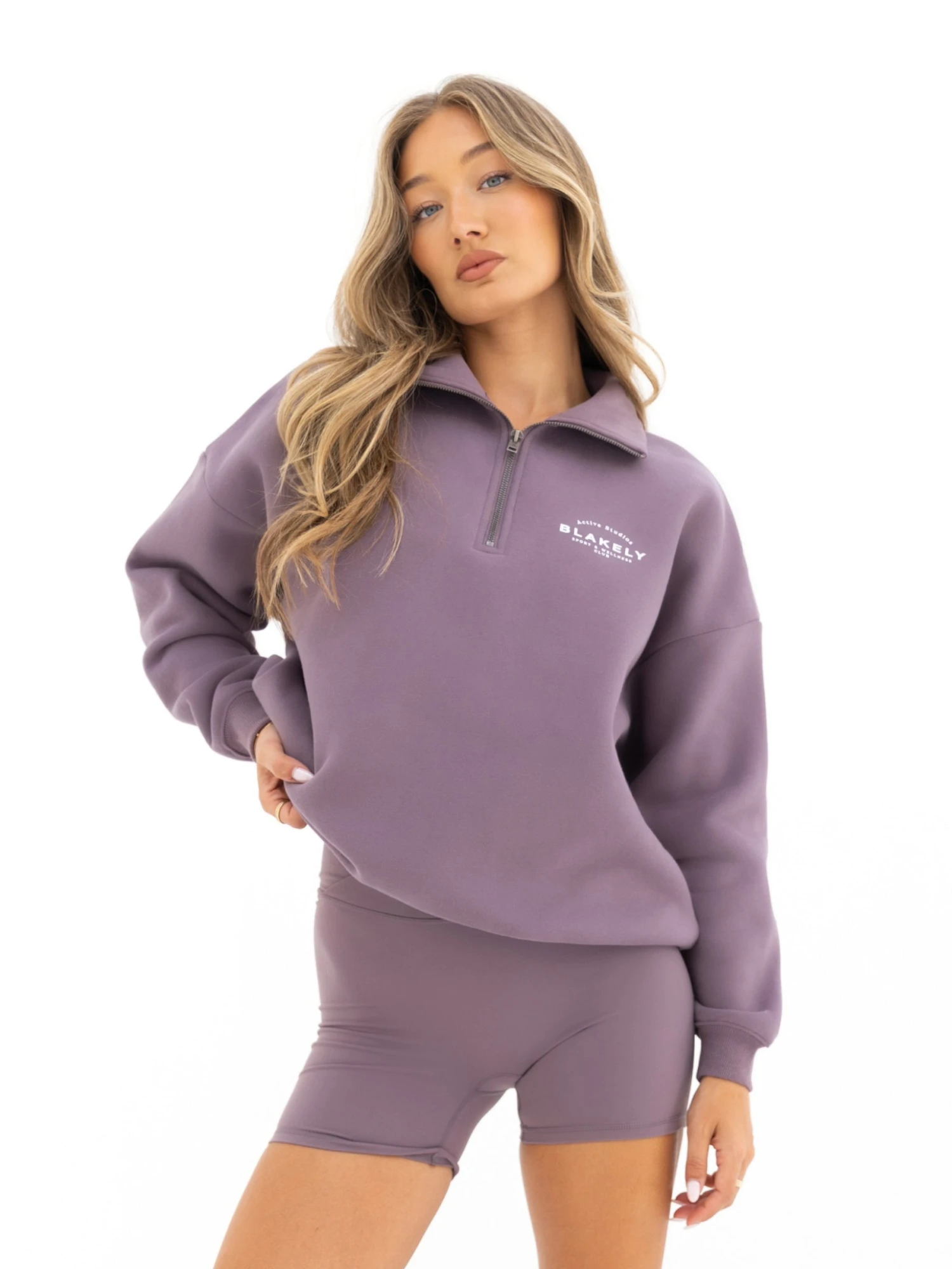 Active Studios 1/4 Zip Jumper - Grape 1 Active Studios 1/4 Zip Jumper - Grape