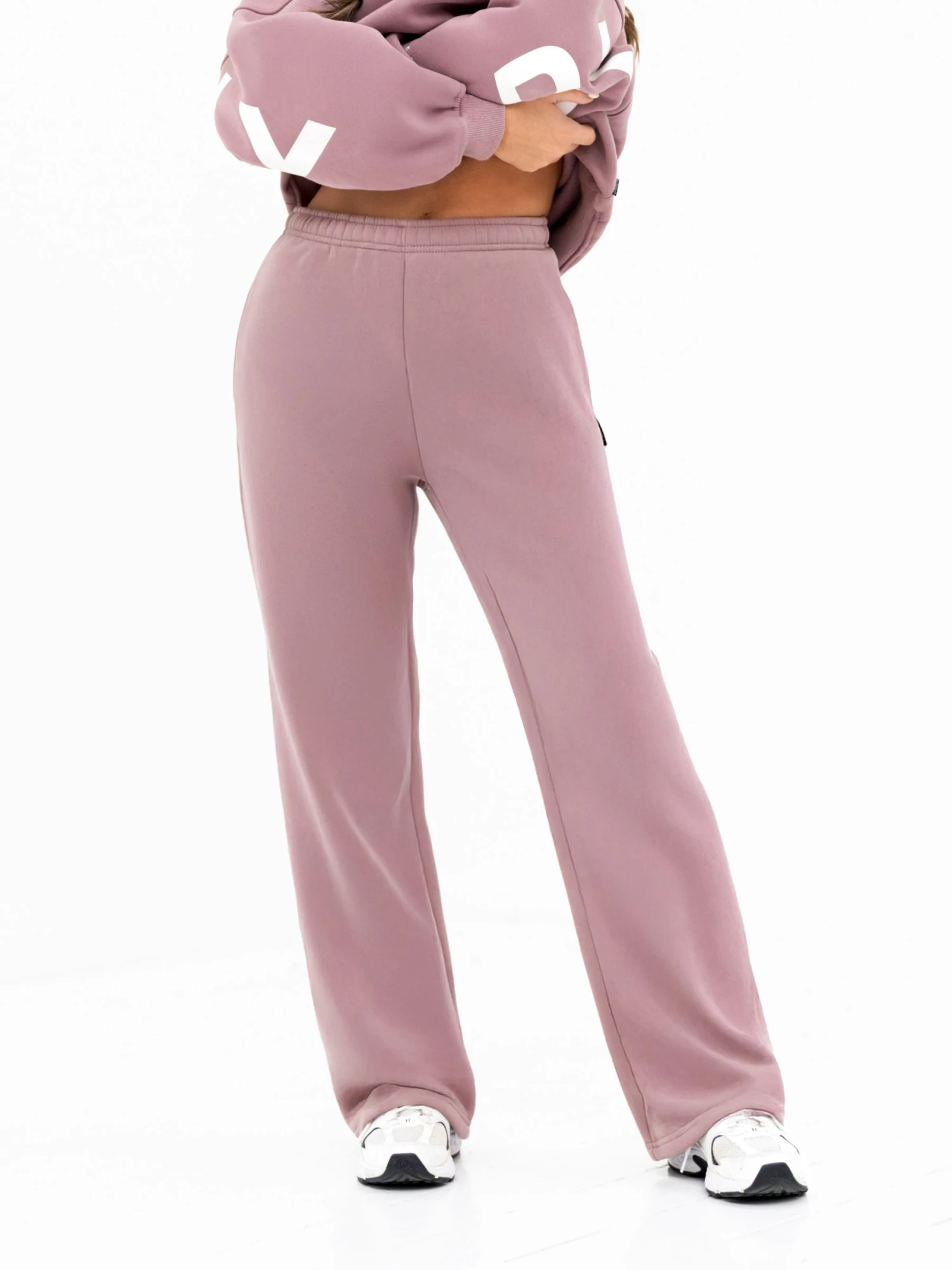 Isabel Wide Leg Sweatpants - Dusty Pink 1 Isabel Wide Leg Sweatpants - Dusty Pink