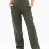 Isabel Wide Leg Sweatpants - Khaki Green -Blakely Clothing Store LEAD3304KHAKI06D