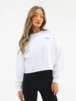 Off Duty Cropped Jumper - White