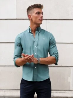 Newburgh Slim Fit Shirt - Forest Green -Blakely Clothing Store NEWBURGHLONDOND 1
