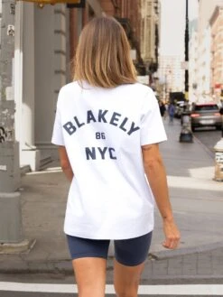 NYC Oversized T-Shirt - White & True Navy -Blakely Clothing Store NYC86BRANDD 4 9d6d4694 e9a8 4545 a261 b360a63dfbc5