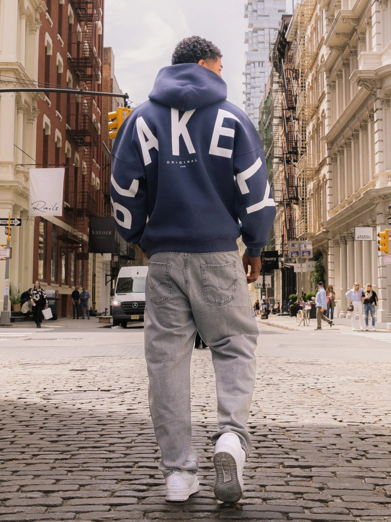 Idris Oversized Hoodie - True Navy 3 Idris Oversized Hoodie - True Navy - Image 3