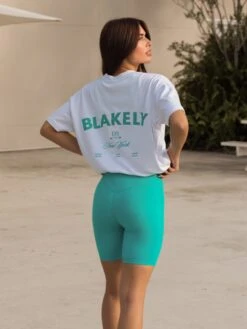 Crest Oversized T-Shirt - White & Aqua 8 Crest Oversized T-Shirt - White & Aqua -Blakely Clothing Store NYCCRESTBRANDD 31