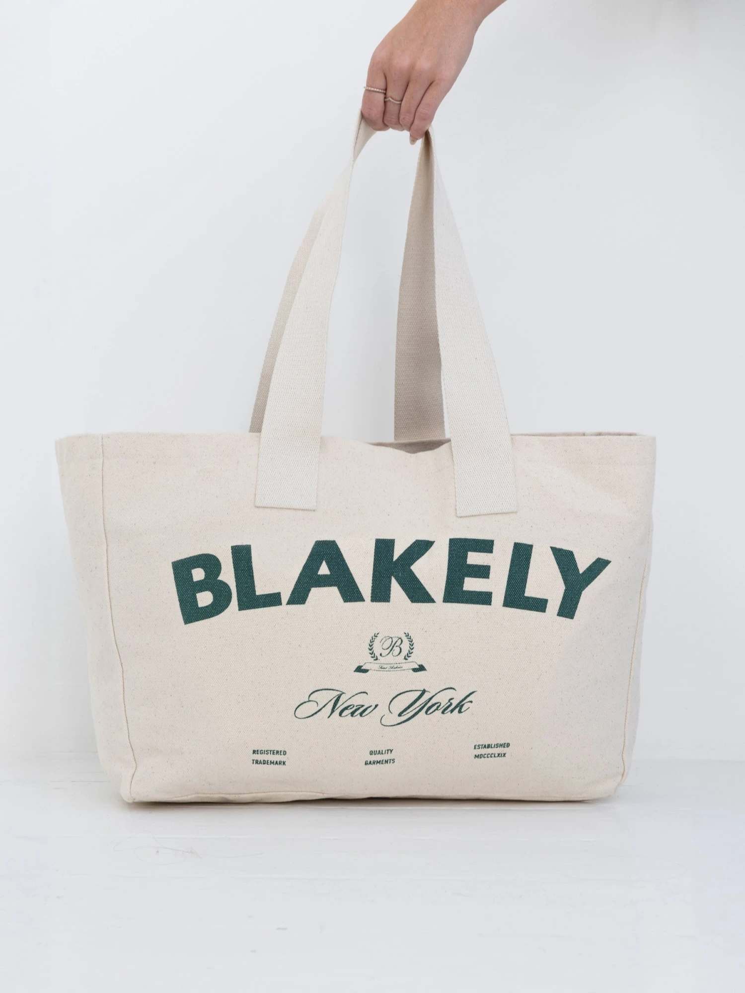 NY Crest Tote Bag - Natural 1 NY Crest Tote Bag - Natural