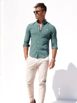 Newburgh Slim Fit Shirt - Forest Green -Blakely Clothing Store NewburghD 1