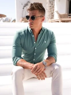 Newburgh Slim Fit Shirt - Forest Green