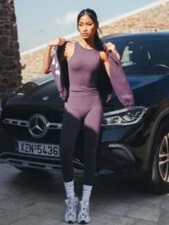 Ultimate Soft Lifestyle Vest & Leggings Set - Plum