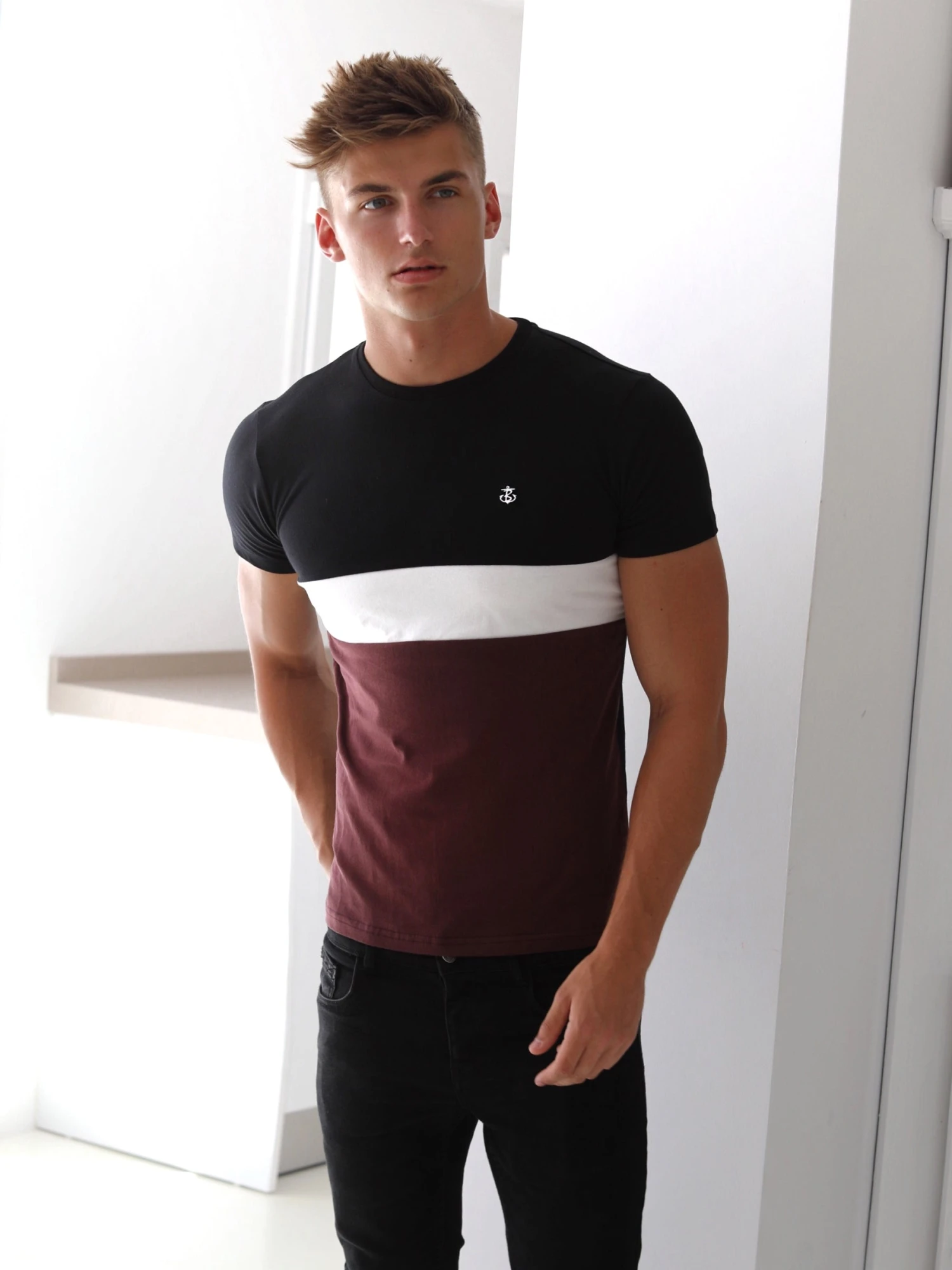 Sioux T-Shirt - Black, White & Burgundy 4 Sioux T-Shirt - Black, White & Burgundy - Image 4