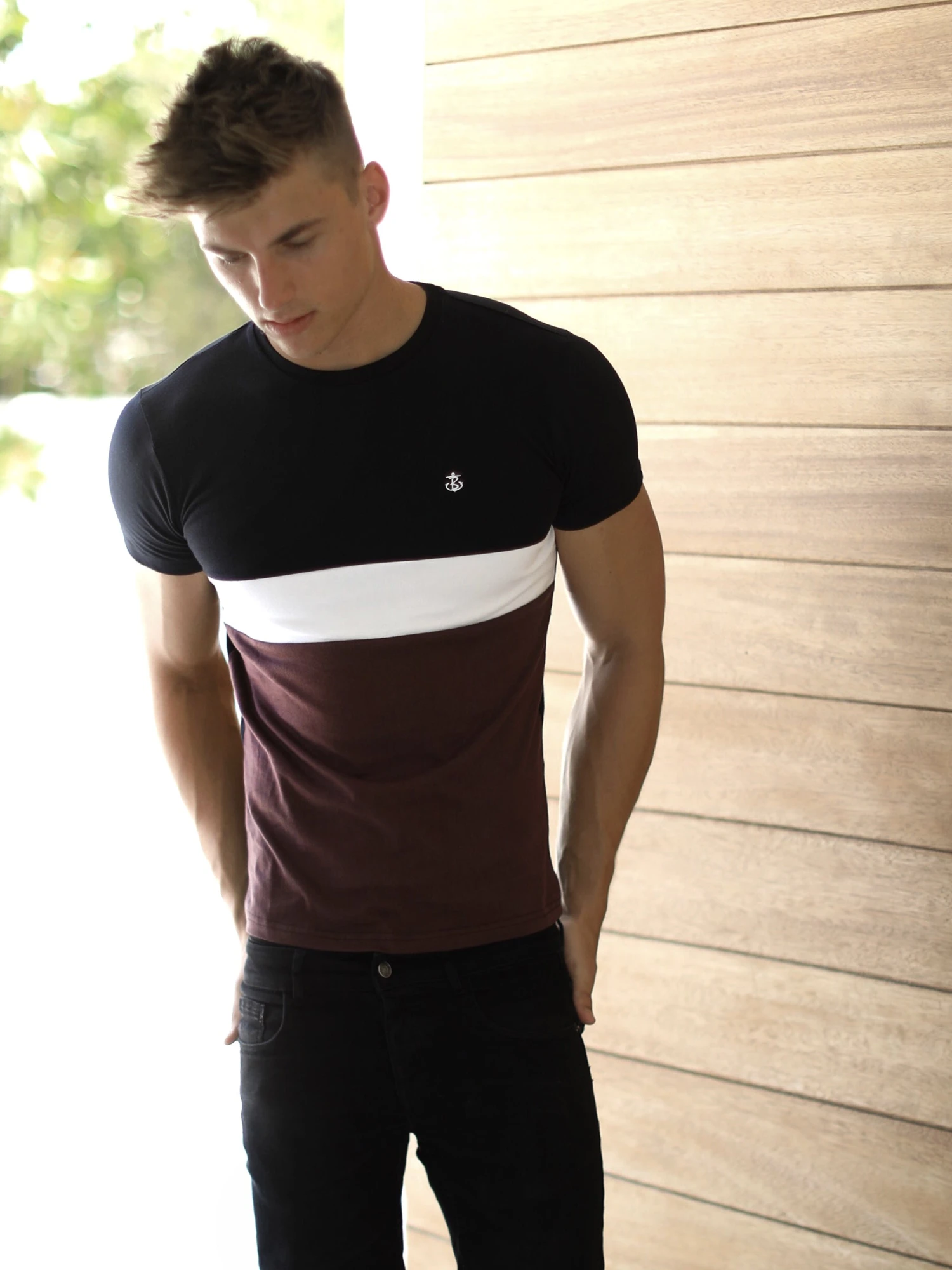 Sioux T-Shirt - Black, White & Burgundy 2 Sioux T-Shirt - Black, White & Burgundy - Image 2
