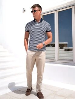 Stripe Polo Shirt - Navy -Blakely Clothing Store STRIPEPOLOBRAND06D