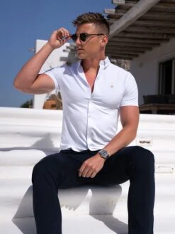 Monaco Short Sleeve Shirt - White 8 Monaco Short Sleeve Shirt - White -Blakely Clothing Store SUMMERMENSBRANDD 21