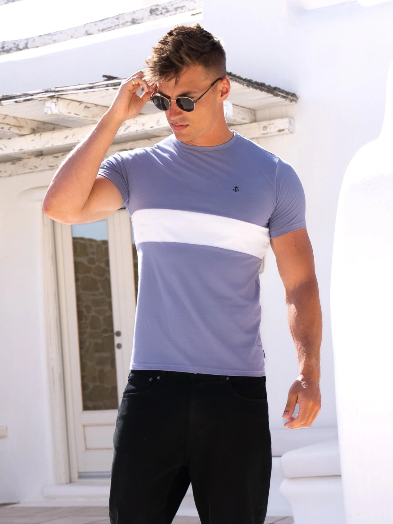 Rhode T-Shirt - Blue & White 2 Rhode T-Shirt - Blue & White - Image 2