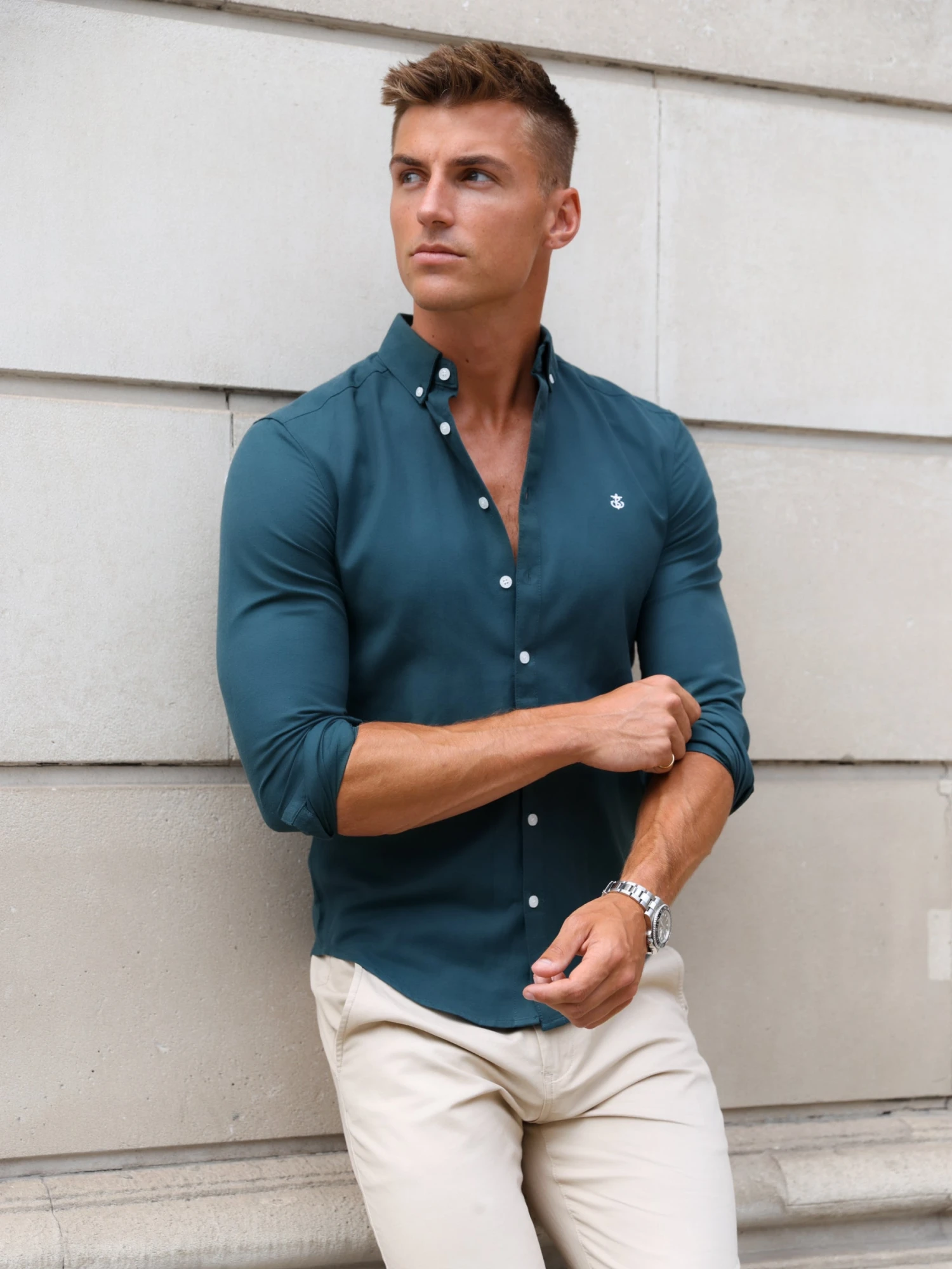 Dallas Long Sleeve Shirt - Dark Teal 1 Dallas Long Sleeve Shirt - Dark Teal