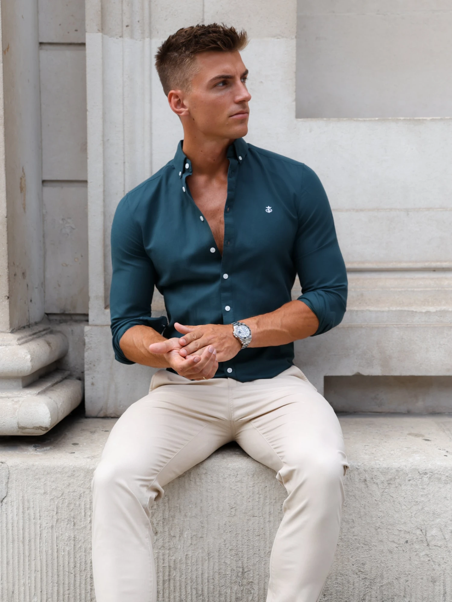 Dallas Long Sleeve Shirt - Dark Teal 4 Dallas Long Sleeve Shirt - Dark Teal - Image 4