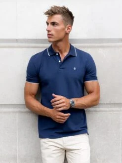 Sonoma Polo Shirt - Navy -Blakely Clothing Store TedShirtsLondon 3711StripeCollarPolo Navy 2