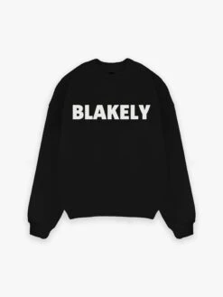 Studio Relaxed Jumper - Black 10 Studio Relaxed Jumper - Black -Blakely Clothing Store WHITEBOLDFRONT2