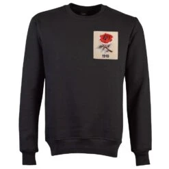 England Rose 1910 Black Sweatshirt - Vintage Rugby Heritage