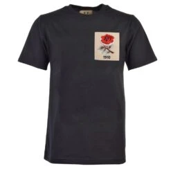 England Rose 1910 Vintage Rugby T-Shirt - Organic Cotton Black