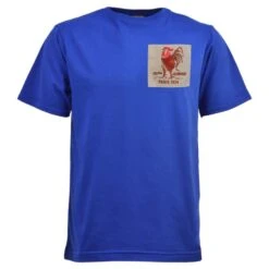 France Rooster 1924 Vintage Style Organic Cotton T-Shirt - Royal Blue