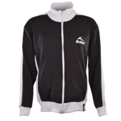 Bukta Track Top Jacket - Black with White Panels & Cuffs