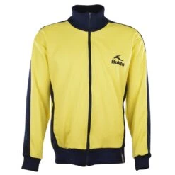 Bukta Yellow Track Top with Navy Panels & Cuffs