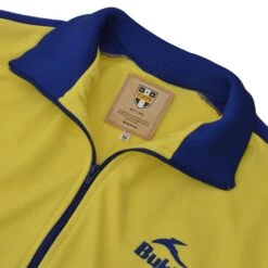 Bukta Heritage Track Top - Yellow with Royal Blue Panels -Blakely Clothing Store bukjyelr2 2