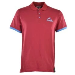 BUKTA Regular Fit Claret Polo Shirt with Sky Blue Cuffs