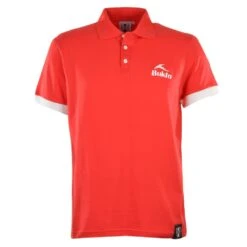 BUKTA Red Polo Shirt with White Cuffs - Made in Great Britain