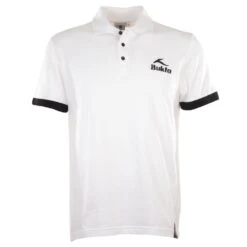 Bukta White Polo Shirt with Black Cuffs - Regular Fit