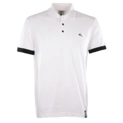 BUKTA Lifestyle White Polo Shirt with Black Cuffs