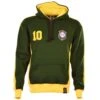 Brazil Retro Number 10 Hoodie in Iconic Green & Yellow