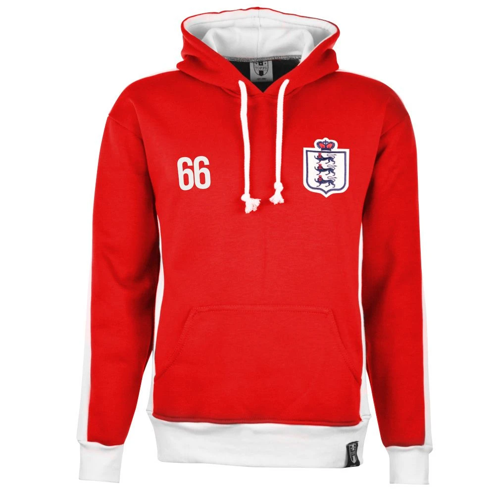 England Number 66 Retro Hoodie - Classic Red & White Vintage Style 1 England Number 66 Retro Hoodie - Classic Red & White Vintage Style