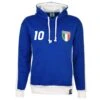 Italy Number 10 Retro Hoodie - Royal Blue Football Sweatshirt