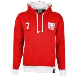 Southampton Number 7 Retro Football Hoodie - Red & White