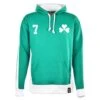 Celtic Number 7 Retro Hoodie - Emerald & White Classic Sportswear -Blakely Clothing Store h0035