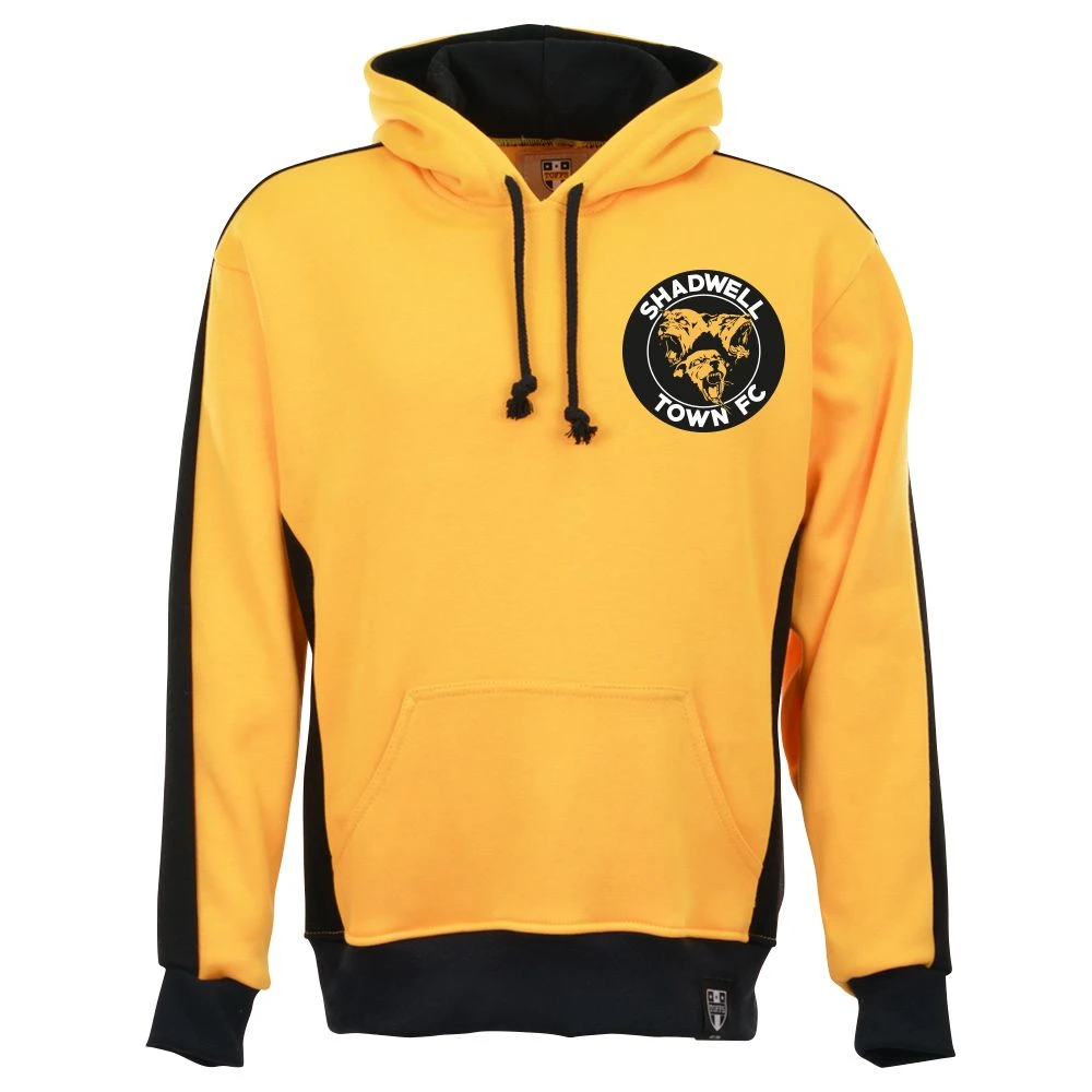 Shadwell Town FC Retro Hoodie - Amber/Black 1 Shadwell Town FC Retro Hoodie - Amber/Black