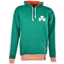 Republic of Ireland Retro Football Style Hoodie - Emerald & Orange