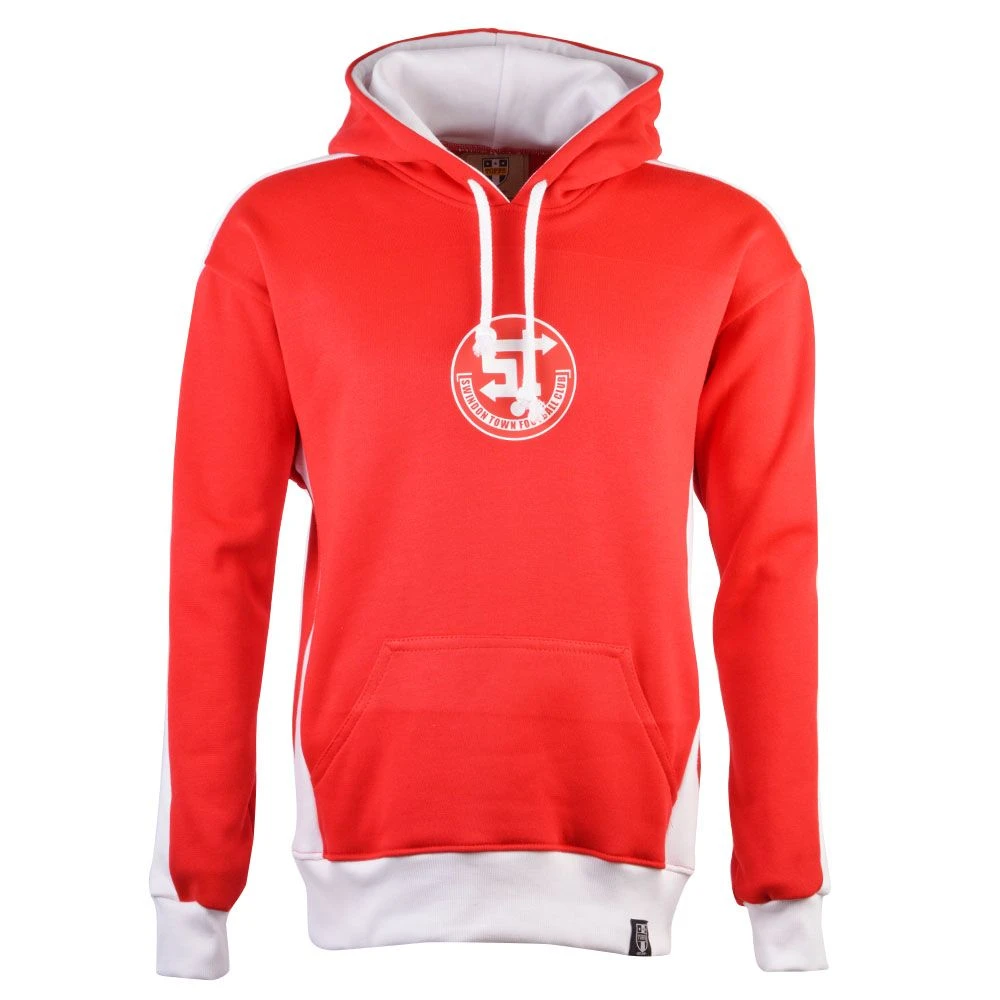 Swindon Town Retro Hoodie - Red/White Classic Fanwear 1 Swindon Town Retro Hoodie - Red/White Classic Fanwear