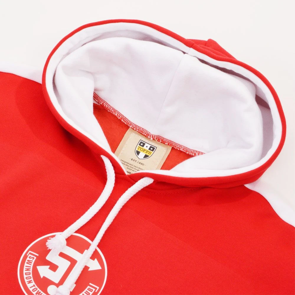 Swindon Town Retro Hoodie - Red/White Classic Fanwear 3 Swindon Town Retro Hoodie - Red/White Classic Fanwear - Image 3