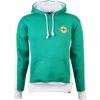 Northern Ireland Retro Hoodie - Emerald & White Classic Fit