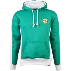 Northern Ireland Retro Hoodie - Emerald & White Classic Fit