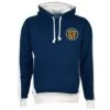 Scotland 1970's Retro Navy & White Hoodie - Premium Cotton Casualwear -Blakely Clothing Store h0079