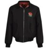 England 1980 Rugby Heritage Black Harrington Jacket 2 England 1980 Rugby Heritage Black Harrington Jacket -Blakely Clothing Store hj0001