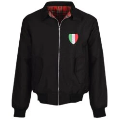 AC Milan Black Harrington Jacket with Vintage 1950s Shield Crest