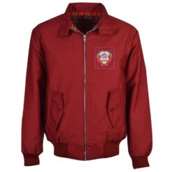 Soviet Union Maroon Harrington Jacket - Retro 1980s Vintage Style