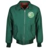 NY Cosmos Green Harrington Jacket with Red Tartan Lining -Blakely Clothing Store hj0021
